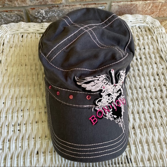 Bon Jovi The Circle Tour Military Hat Women’s Gray Adjustable Cap 2010 - Picture 3 of 9